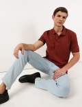 Pure Cotton Printed Polo Collar Polo Tshirt