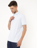 Pure Cotton Self Design Polo Collar T-shirt