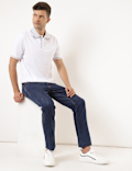 Cotton Mix Plain Polo Collar T-shirt