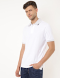 Cotton Mix Plain Polo Collar T-shirt