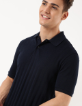 Pure Cotton Self Design Polo Collar T-shirt