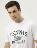 Pure Cotton Printed Round Neck T-Shirt