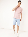 Pure Cotton Textured Polo Collar T-shirt