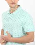 Pure Cotton Printed Polo Neck T-Shirt