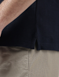 Pure Cotton Knitted Textured Polo T-Shirt