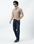 Pure Cotton Knitted Textured Polo T-Shirt