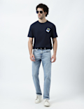 Pure Cotton Crew Neck Embroidered T-Shirt