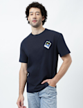 Pure Cotton Crew Neck Embroidered T-Shirt