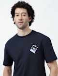 Pure Cotton Crew Neck Embroidered T-Shirt