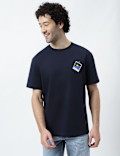 Pure Cotton Crew Neck Embroidered T-Shirt