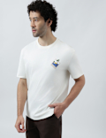 Pure Cotton Crew Neck Embroidered T-Shirt