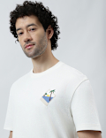 Pure Cotton Crew Neck Embroidered T-Shirt