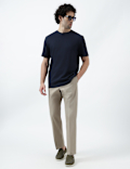 Pure Cotton Textured Crew Neck T-Shirt