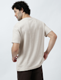 Pure Cotton Textured Crew Neck T-Shirt