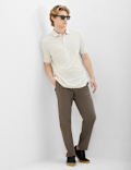 Short Sleeve Popcorn Textured Polo T-Shirt
