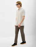 Short Sleeve Popcorn Textured Polo T-Shirt
