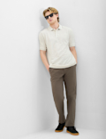 Short Sleeve Popcorn Textured Polo T-Shirt