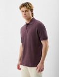 Short Sleeve Popcorn Textured Polo T-Shirt