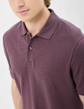Short Sleeve Popcorn Textured Polo T-Shirt