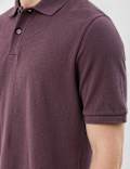 Short Sleeve Popcorn Textured Polo T-Shirt