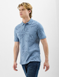 Cotton Printed Collar Polo