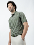 Pure Cotton Tropical Print Polo Shirt