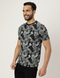 Pure Cotton Printed Crew Neck T-shirt