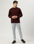 Round Neck Solid Sweatshirt