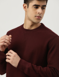 Round Neck Solid Sweatshirt