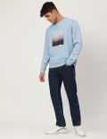 Pure Cotton Printed Crew Neck Sweatshirt