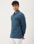 Pure Cotton Textured Polo Collar T-shirt