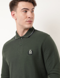 Pure Cotton Logo Polo Collar T-shirt