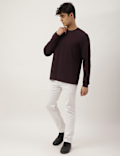 Cotton Mix Ribbed Crew Neck T-shirt