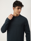 Cotton Mix Ribbed Crew Neck T-shirt