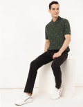 Pure Cotton Printed Polo Collar T-shirt