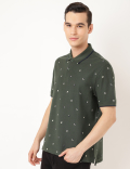 Pure Cotton Printed Polo Collar T-shirt