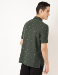 Pure Cotton Printed Polo Collar T-shirt