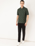 Pure Cotton Printed Polo Collar T-shirt