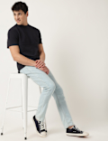 Cotton Mix Ribbed Crew Neck T-Shirt