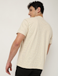 Cotton Mix Ribbed Crew Neck T-Shirt