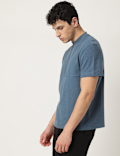 Cotton Mix Ribbed Crew Neck T-Shirt
