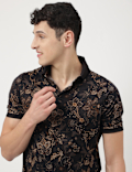 Pure Cotton Printed Polo T-Shirt