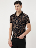 Pure Cotton Printed Polo T-Shirt