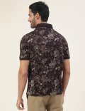 Pure Cotton Printed Polo T-Shirt