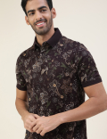 Pure Cotton Printed Polo T-Shirt
