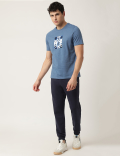 Pure Cotton Printed Crew Neck T-Shirt