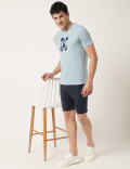 Pure Cotton Printed Crew Neck T-Shirt