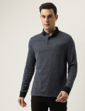 Polo Neck Textured T-Shirt