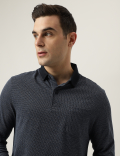 Polo Neck Textured T-Shirt