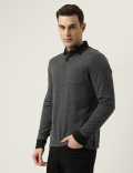 Polo Neck Textured T-Shirt